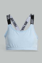 Load image into Gallery viewer, Blue And Pink Padded Sport Bra For Senior Girls (2 Pack)