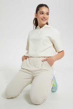 تنزيل الصورة على معرض الصور، Redtag-Beige-Hooded-Top-Blouses-Senior-Girls-9 to 14 Years