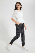تنزيل الصورة على معرض الصور، Redtag-White-Organza-Peplum-Top-Blouses-Senior-Girls-9 to 14 Years