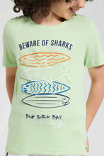 Load image into Gallery viewer, Redtag-Pale-Green-Shark-Embossed-T-Shirt-Graphic-T-Shirts-Boys-2 to 8 Years