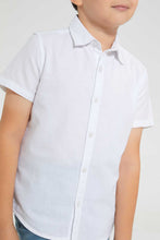 Load image into Gallery viewer, Redtag-White-Oxford-Short-Sleeve-Short-Sleeve-Casual-Shirts-Boys-2 to 8 Years