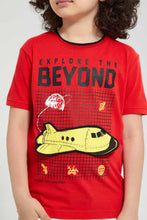 Load image into Gallery viewer, Red Flap Airplane Print T-Shirt