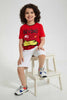 Red Flap Airplane Print T-Shirt