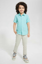 Load image into Gallery viewer, Redtag-Green-Oxford-Short-Sleeve-Short-Sleeve-Casual-Shirts-Boys-2 to 8 Years