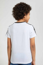 Load image into Gallery viewer, Redtag-White-Shoulder-Tape-T-Shirt-Graphic-T-Shirts-Boys-2 to 8 Years