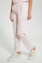 Load image into Gallery viewer, Redtag-Pink-Cargo-Pocket-Linen-Trouser-Cargo-Pants-Senior-Girls-9 to 14 Years