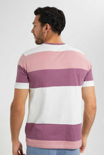 Load image into Gallery viewer, Lilac And Pink Striped T-Shirt