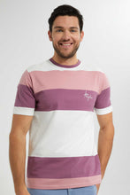 Load image into Gallery viewer, Lilac And Pink Striped T-Shirt