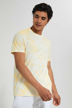 تنزيل الصورة على معرض الصور، Redtag-Yellow-Tie-&-Die-T-Shirt-All-Over-Prints-Men's-