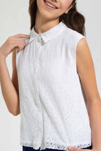 Load image into Gallery viewer, Redtag-White-Lace-Collared-Shirt-Blouses-Senior-Girls-9 to 14 Years