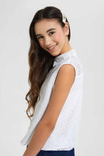 Load image into Gallery viewer, Redtag-White-Lace-Collared-Shirt-Blouses-Senior-Girls-9 to 14 Years
