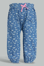 Load image into Gallery viewer, Redtag-Light-Wash-Printed-Harem-Jean-Jeans-High-Rise-Infant-Girls-3 to 24 Months