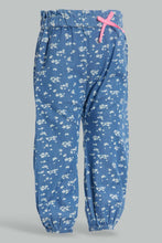 Load image into Gallery viewer, Redtag-Light-Wash-Printed-Harem-Jean-Jeans-High-Rise-Infant-Girls-3 to 24 Months