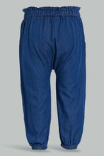 Load image into Gallery viewer, Redtag-Dark-Wash-Solid-Harem-Jean-Jeans-High-Rise-Infant-Girls-3 to 24 Months