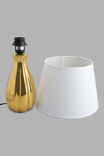 تنزيل الصورة على معرض الصور، Redtag-Gold-Textured-Base-Ceramic-Table-Lamp-Table-Lamps-Home-Decor-