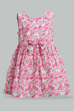 Load image into Gallery viewer, Redtag-White-Floral-Printed-Sleeveless-Dress-Dresses-Infant-Girls-3 to 24 Months