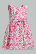 Load image into Gallery viewer, Redtag-White-Floral-Printed-Sleeveless-Dress-Dresses-Infant-Girls-3 to 24 Months