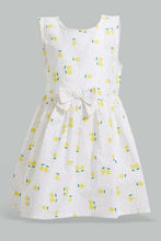 Load image into Gallery viewer, Redtag-White--Printed-Sleeveless-Dress-Dresses-Infant-Girls-3 to 24 Months