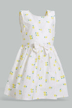 Load image into Gallery viewer, Redtag-White--Printed-Sleeveless-Dress-Dresses-Infant-Girls-3 to 24 Months