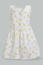 Load image into Gallery viewer, Redtag-White--Printed-Sleeveless-Dress-Dresses-Infant-Girls-3 to 24 Months