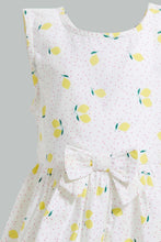 Load image into Gallery viewer, Redtag-White--Printed-Sleeveless-Dress-Dresses-Infant-Girls-3 to 24 Months