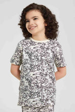 تنزيل الصورة على معرض الصور، Redtag-Beige-Splat-Aop-T-Shirt-And-Shorts-Set-Pyjama-Sets-Boys-2 to 8 Years