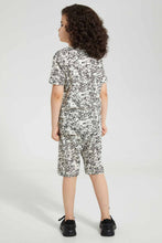 تنزيل الصورة على معرض الصور، Redtag-Beige-Splat-Aop-T-Shirt-And-Shorts-Set-Pyjama-Sets-Boys-2 to 8 Years