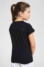 تنزيل الصورة على معرض الصور، Redtag-Black-Girls-Printed-T-Shirt-Graphic-T-Shirts-Girls-2 to 8 Years
