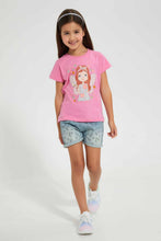 تنزيل الصورة على معرض الصور، Redtag-Fuchsia-Girls-Printed-T-Shirt-Graphic-T-Shirts-Girls-2 to 8 Years