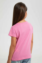 تنزيل الصورة على معرض الصور، Redtag-Fuchsia-Girls-Printed-T-Shirt-Graphic-T-Shirts-Girls-2 to 8 Years