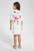 Load image into Gallery viewer, Redtag-Cream-Floral-Printed-Dress-Dresses-Girls-2 to 8 Years