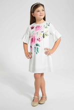 Load image into Gallery viewer, Redtag-Cream-Floral-Printed-Dress-Dresses-Girls-2 to 8 Years