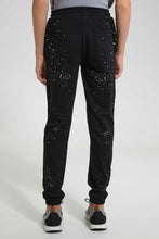 تنزيل الصورة على معرض الصور، Redtag-Black-Bsr-Splatter-Active-Pant-Joggers-Senior-Boys-9 to 14 Years