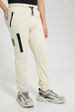 Load image into Gallery viewer, Redtag-Off-White-Bsr-Mesh-Cargo-Active-Pant-Joggers-Senior-Boys-9 to 14 Years