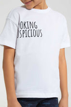 تنزيل الصورة على معرض الصور، Redtag-White-Oversized-T-Shirt-Graphic-T-Shirts-Boys-2 to 8 Years