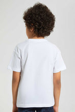 تنزيل الصورة على معرض الصور، Redtag-White-Oversized-T-Shirt-Graphic-T-Shirts-Boys-2 to 8 Years