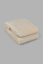 Load image into Gallery viewer, Redtag-Beige-Velvet-3-Piece-Quilt-With-Zig-Zag
(Double-Size)-Category:Quilts,-Colour:Beige,-Filter:Home-Bedroom,-HMW-BED-Quilts,-New-In,-New-In-HMW-BED,-Non-Sale,-S22C,-Section:Homewares-Home-Bedroom-