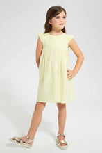 Load image into Gallery viewer, Redtag-Yellow-Dobby-Basic-Dress-Dresses-Girls-2 to 8 Years