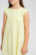 Load image into Gallery viewer, Redtag-Yellow-Dobby-Basic-Dress-Dresses-Girls-2 to 8 Years