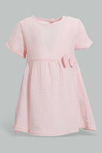 Load image into Gallery viewer, Redtag-Pink-Casual-Dress-With-Front-Bow-Dresses-Infant-Girls-3 to 24 Months
