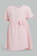 Load image into Gallery viewer, Redtag-Pink-Casual-Dress-With-Front-Bow-Dresses-Infant-Girls-3 to 24 Months