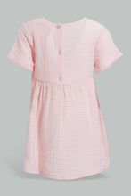Load image into Gallery viewer, Redtag-Pink-Casual-Dress-With-Front-Bow-Dresses-Infant-Girls-3 to 24 Months