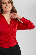 Load image into Gallery viewer, Redtag-Beige-Button-Front-Collared-Blouse-Blouses-Women's-