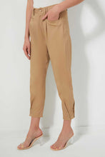 Load image into Gallery viewer, Redtag-Brown-Straight-Fit-Trouser-With-Button-Details-On-Side-Trousers-Women's-