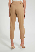 Load image into Gallery viewer, Redtag-Brown-Straight-Fit-Trouser-With-Button-Details-On-Side-Trousers-Women's-