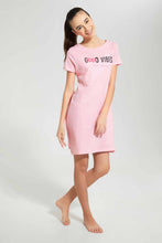 Load image into Gallery viewer, Redtag-Pink-Ruffled-Sleeve-NightShirt-Nightshirts-Senior-Girls-9 to 14 Years