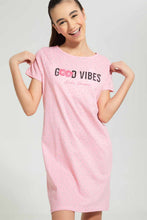 Load image into Gallery viewer, Redtag-Pink-Ruffled-Sleeve-NightShirt-Nightshirts-Senior-Girls-9 to 14 Years