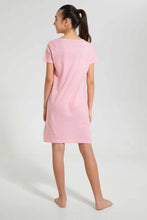 Load image into Gallery viewer, Redtag-Pink-Ruffled-Sleeve-NightShirt-Nightshirts-Senior-Girls-9 to 14 Years