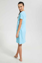 Load image into Gallery viewer, Redtag-Lt-Blue-Ruffled-Sleeve-NightShirt-Nightshirts-Senior-Girls-9 to 14 Years