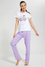 تنزيل الصورة على معرض الصور، Redtag-White-Sleeping-Pajama-Sets-Pyjama-Sets-Senior-Girls-9 to 14 Years